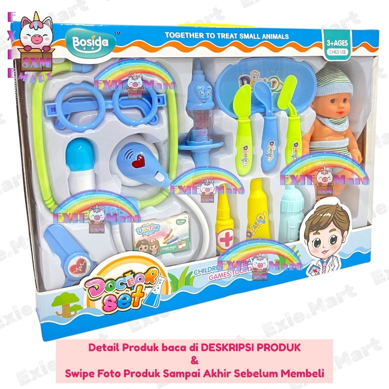 MAINAN ANAK DOKTER DOKTERAN + BONEKA BAYI SET ADA SUARA DETAK JANTUNG [20001] - MAINAN ANAK DOKTER