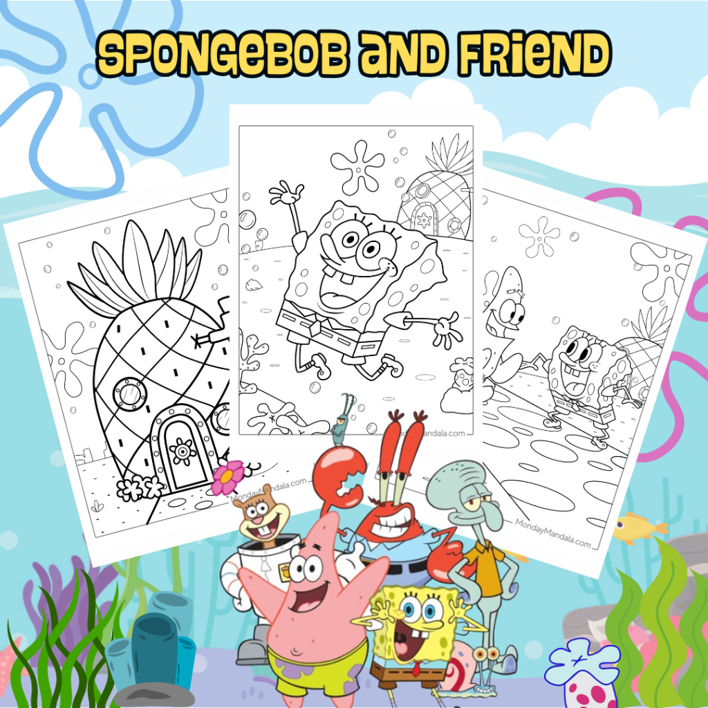 

Kertas Mewarnai Tema SpongeBob | 20 Motif Gambar | Kertas A4 atau A5