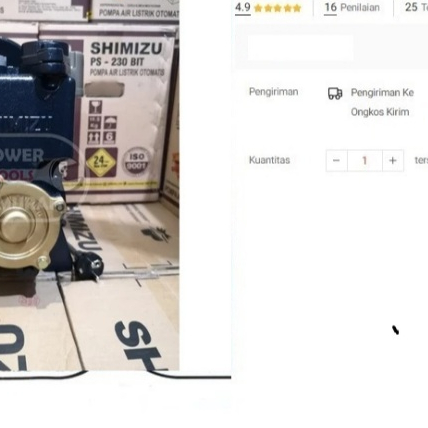 

POMPA AIR SHIMIZU PS-230 BIT PS230 PS 230 200 WATT AUTO OTOMATIS MKS