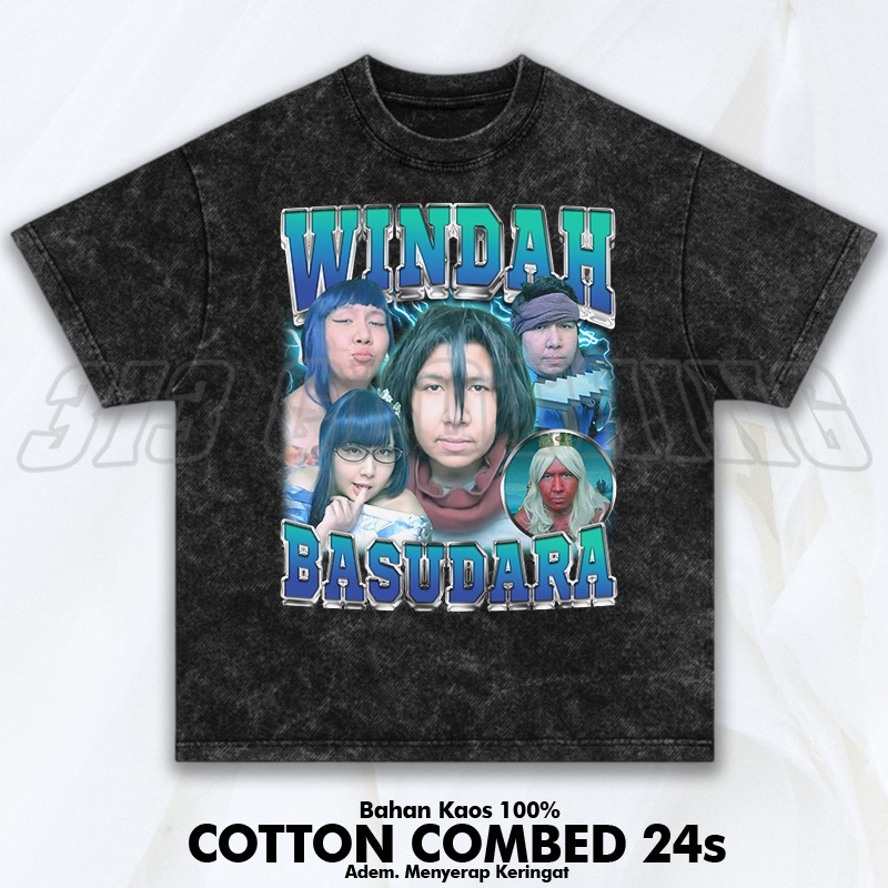 T-Shirt Kaos Windah Basudara Washed / Baju Windah Basudara Vintage Washing