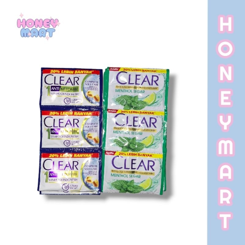 UNILEVER Clear Shampo Shampoo Renceng 12 Baris 24 Sachet Double Sachet x 4,5ml