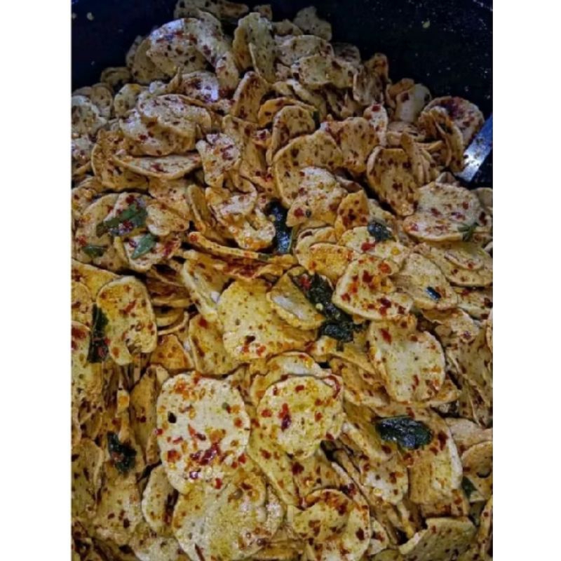 

basreng koin keripik basreng bulat pedas daun jeruk