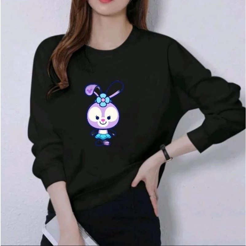 Sweater Kaos Atasan Lengan Panjang Wanita Motif Kelinci Viral Terbaru Model Populer Trendy Cowok Cew