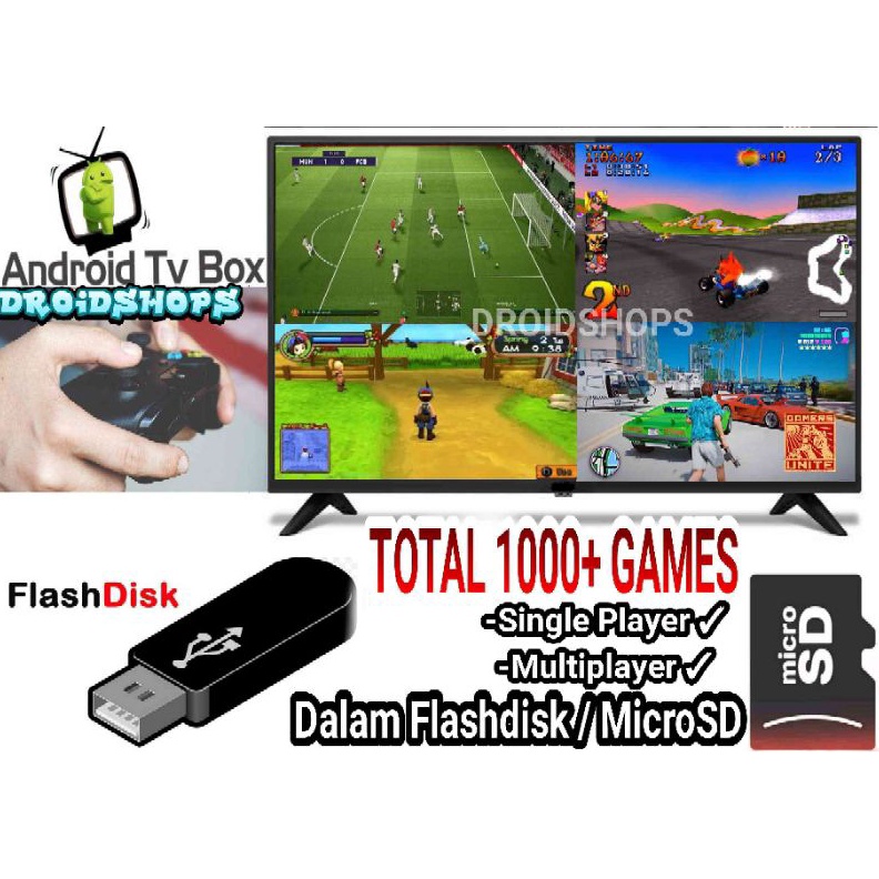 Paket Gaming Buat Smart TV  Android TV BOX STB Full Games Siap Main Request Flashdisk  MicroSD