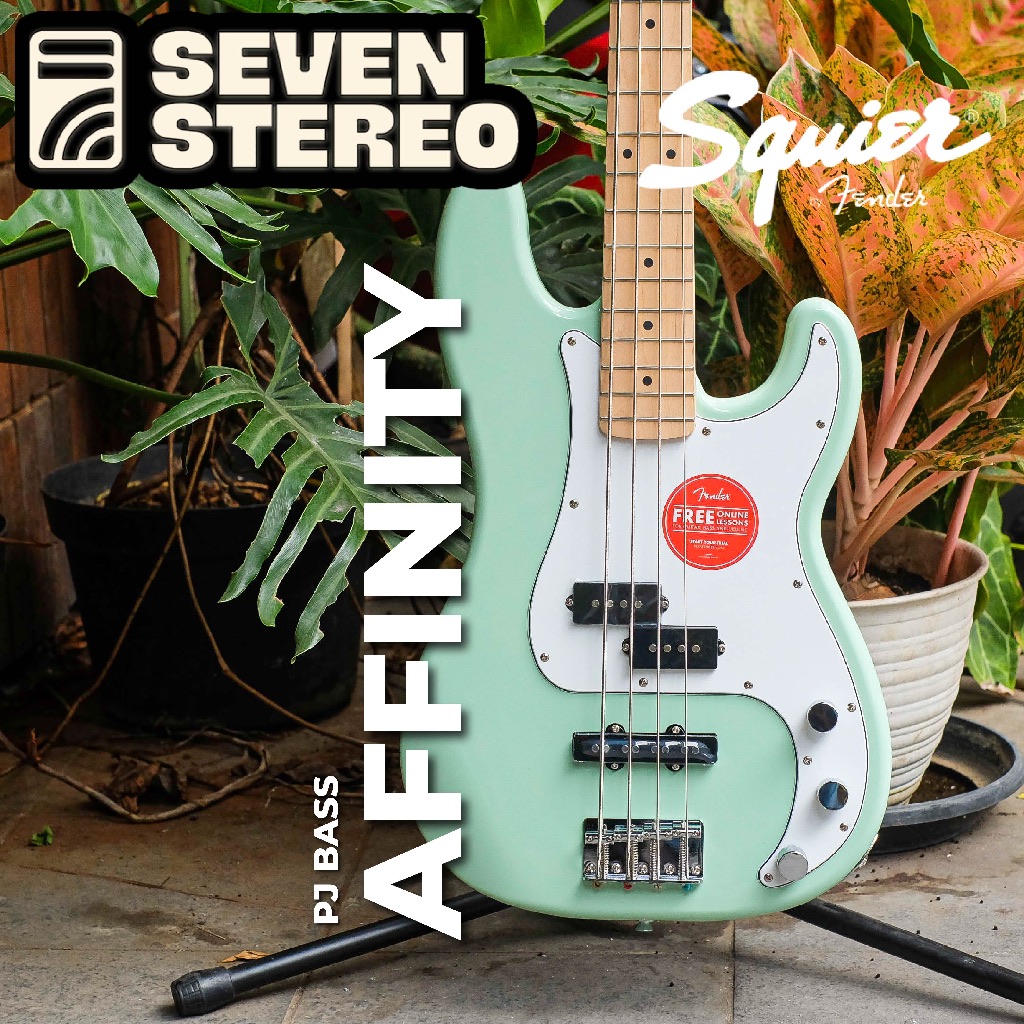 Squier FSR Affinity Precision PJ Bass Guitar Maple FB Surf Green