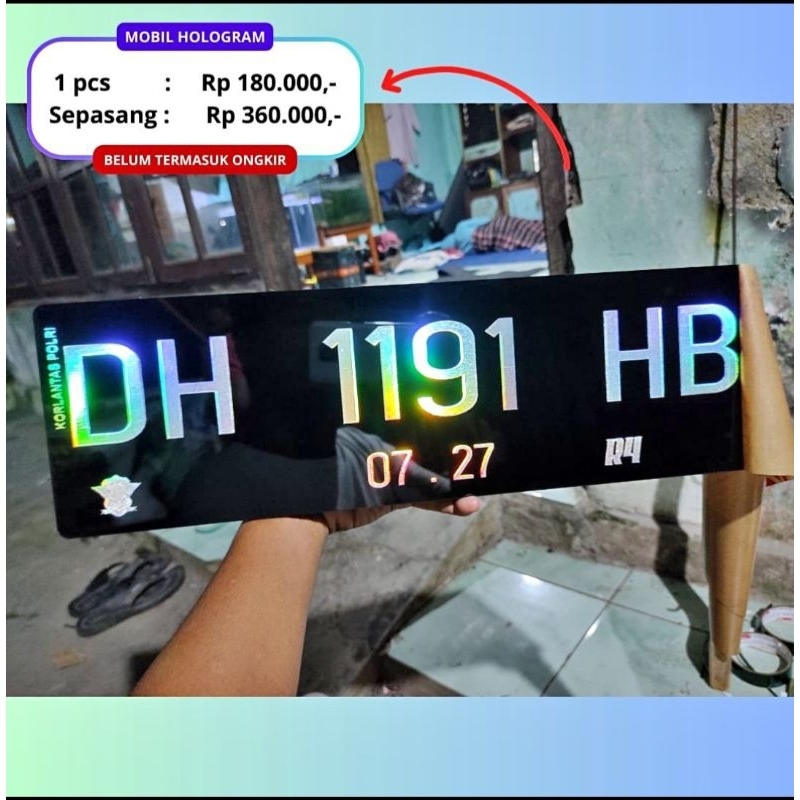 BIKIN PLAT NOMOR MOBIL VARIASI HURUF HOLOGRAM