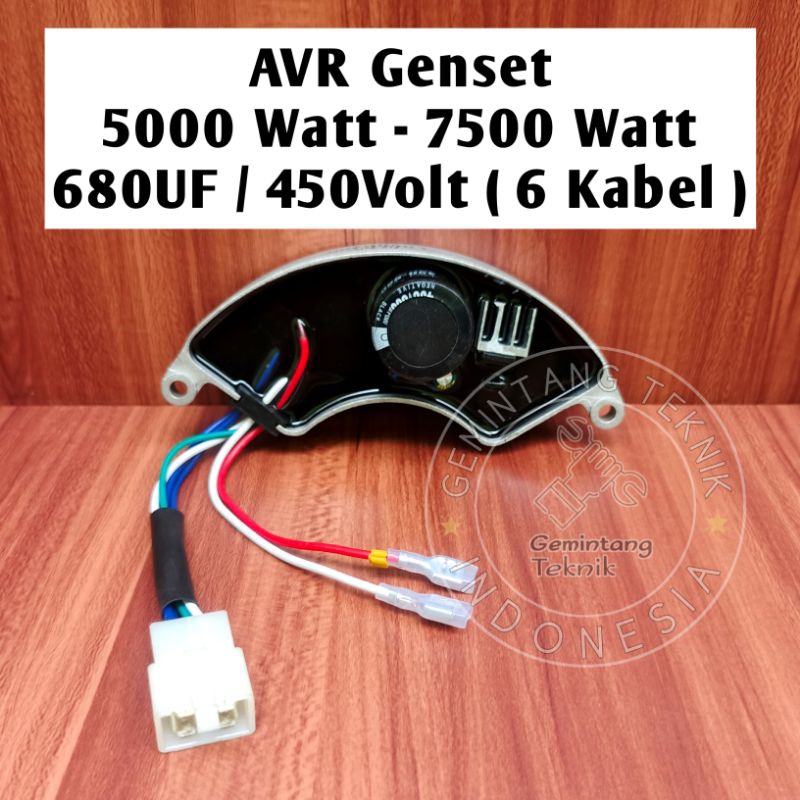 AVR Genset 5000 Watt - 7000 Watt 680 UF 450 VOLT 6 Kabel Aluminium Sabit Merk PRO-QUIP ORIGINAL