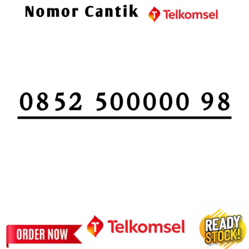 KARTU PERDANA NOMOR CANTIK TELKOMSEL PANCA 00000 0000098