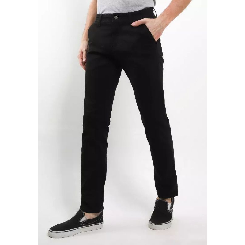 Slim Stretch Fit Chino Pants SLS6024H CELANA LOIS ORIGINAL PRIA WARNA HITAM BLACK SLIM Melar