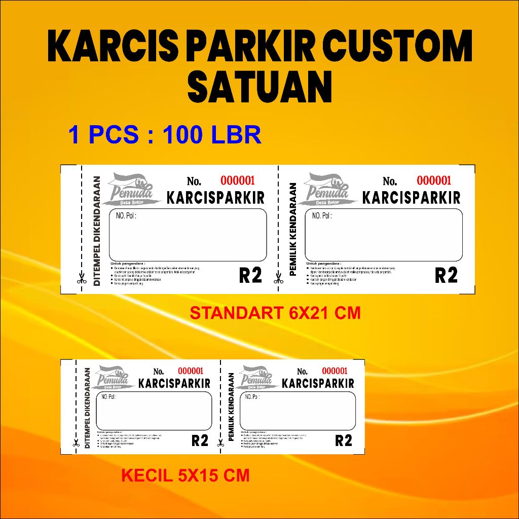 

KARCIS PARKIR CUSTOM SESUAI REQUEST