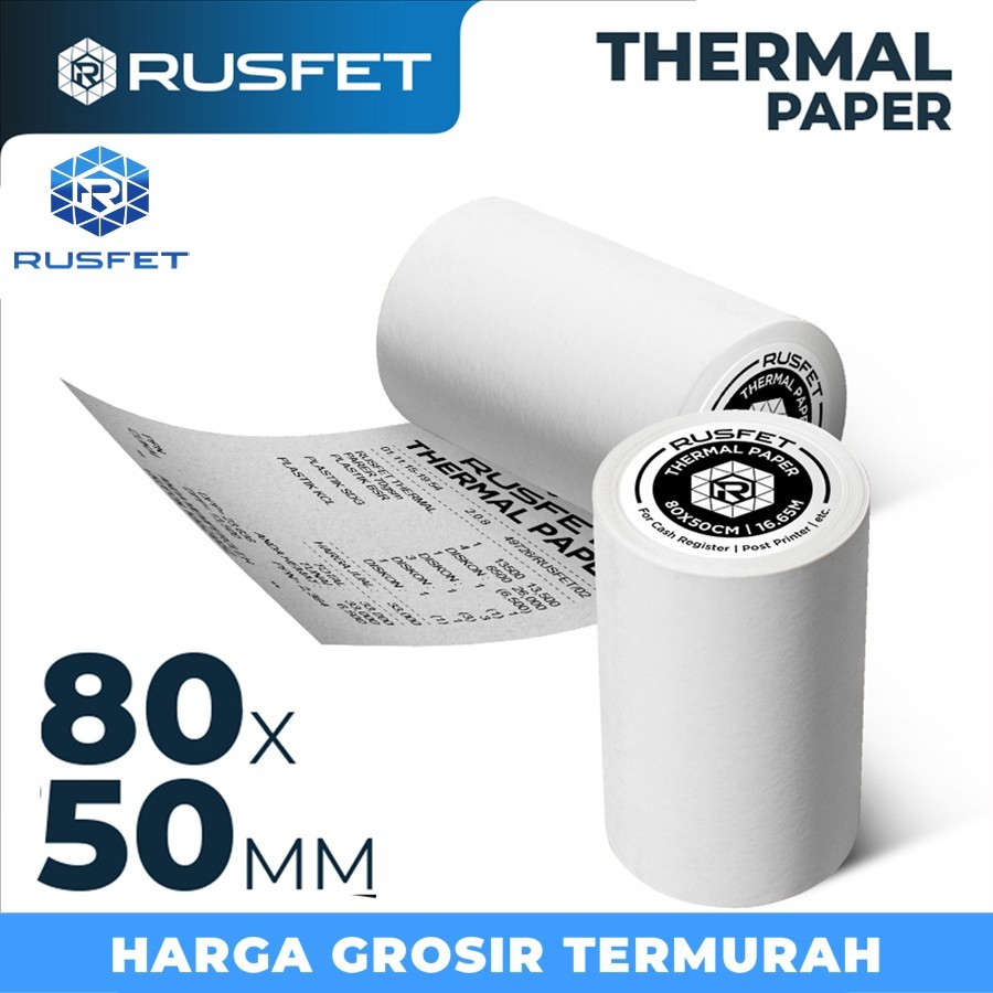 

Kertas struk kasir paper thermal roll 50X50mm satuan