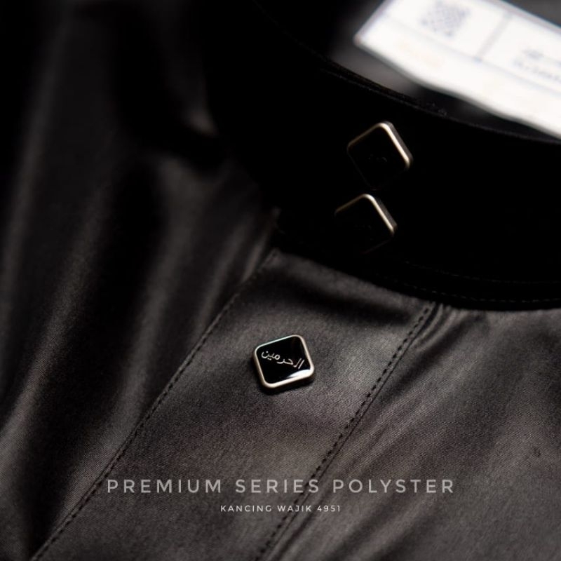JUBAH GAMIS AL HARAMAIN PREMIUM HITAM KANCING WAJIK