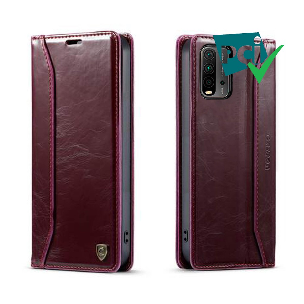 Case Xiaomi Redmi 9T Wallet Crossgrain Extra Card Full 360 Cross Grain Degree Super Mewah Flip Cover