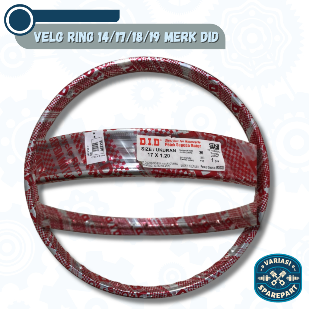 Velg Ring 14 17 18 19 21 Semua Ukuran Untuk Sepeda Motor Universal Warna Chrome/Hitam Merk DID