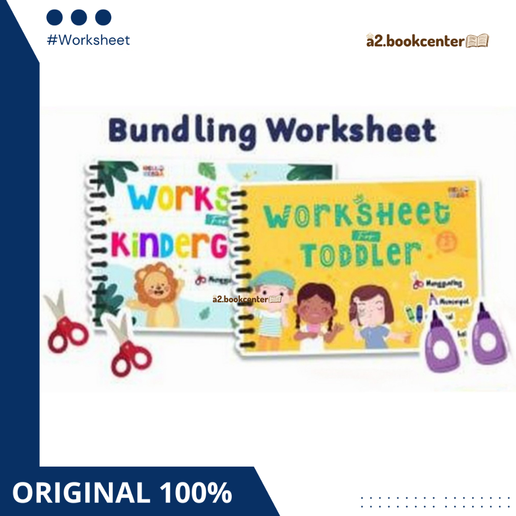 [Hello Zebra] Ready  Worksheet For Toddler Dan For Kindergarten - Buku Aktivitas Anak Gunting Tempel