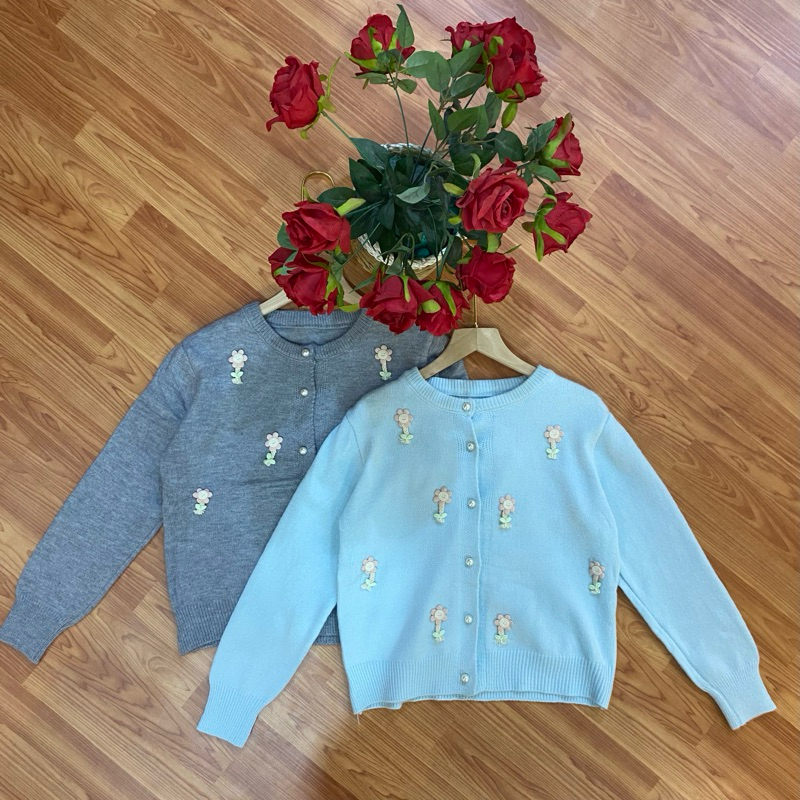 ARB3 - ZZY - 7382 - Cardi Rajut Bunga Timbul