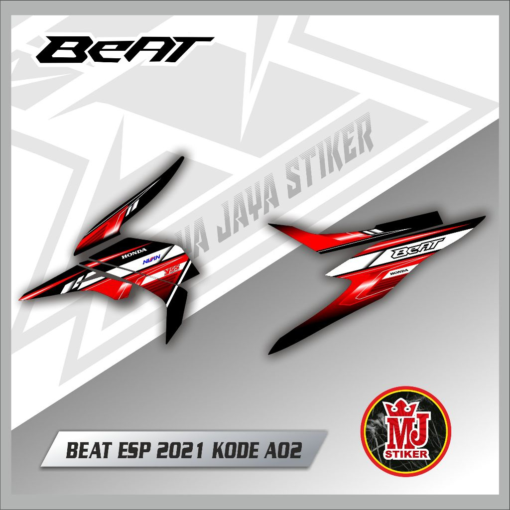 PROMO Mulya Jaya Stiker Motor BEAT ESP 2021 Stiker Striping Motor BEAT ESP 2021 Kode A02