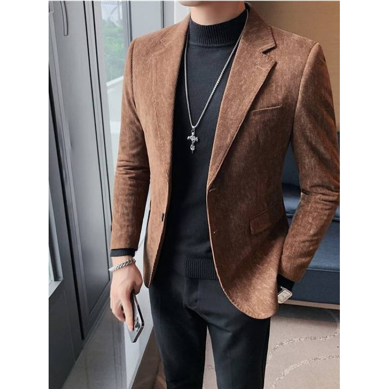 Jas Pria Corduroy Elegan / Jas Casual Pria Bahan Koduroy Slimfit Keren
