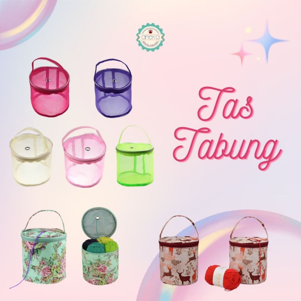 ANEKA - Tas Benang Rajut / Crochet Knitting Yarn Storage Bag Tabung Small / Kecil