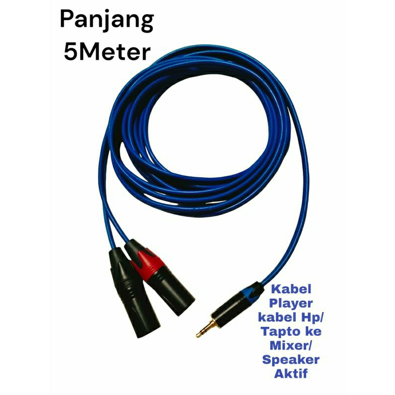 Kabel Audio Player Dari Hp/Laptop Ke mixer Speaker Aktif Panjang 5Meter
