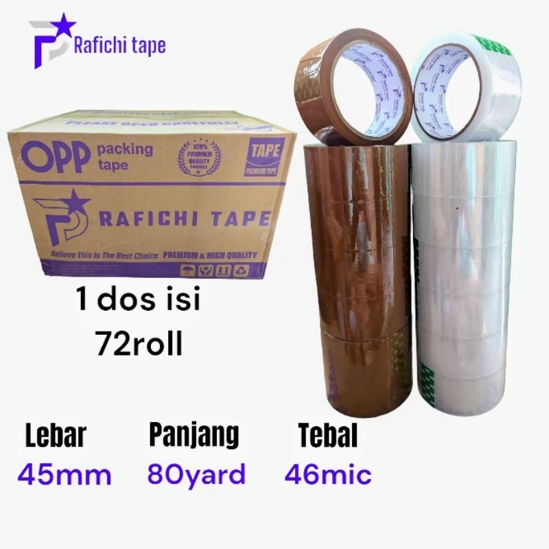 

lakban tape opp bening/coklat 72 roll