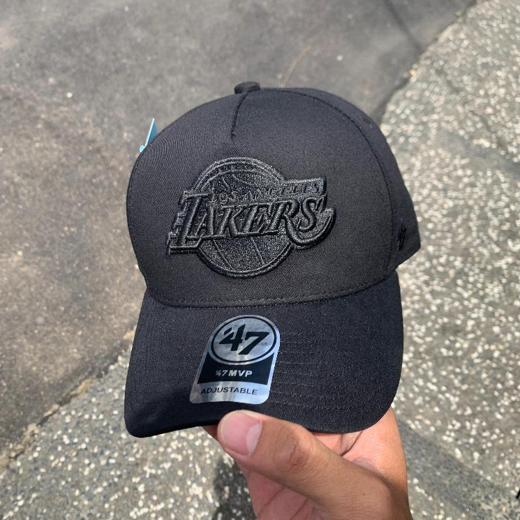 Topi Basseball Logo Bordir LAKERS Full Black COD 47 Brand