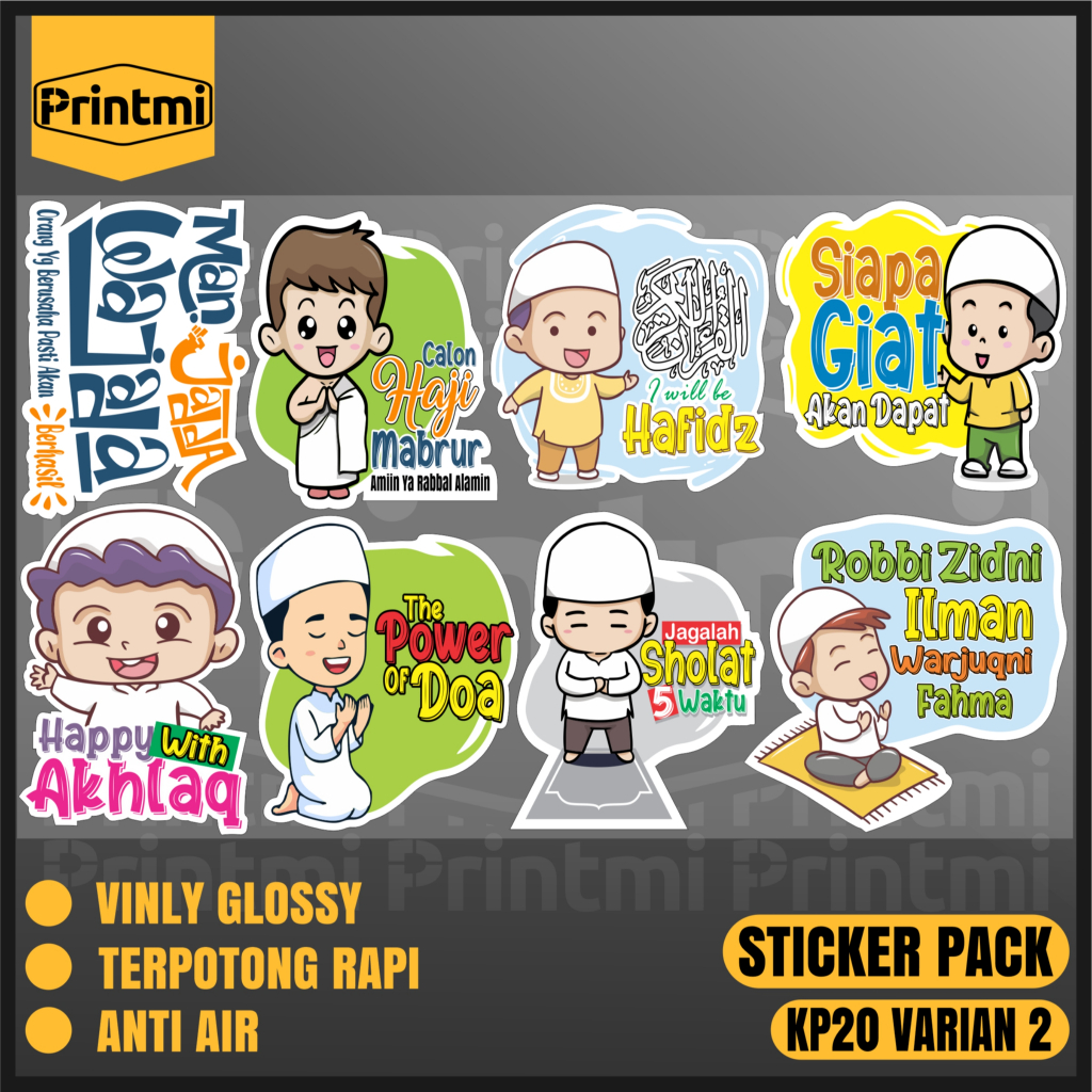 

Stiker kata Islam Anak Pack Lucu Laptop Casing HP Helm Motor Kaca Mobil Sticker Dakwah Handphone Sepeda