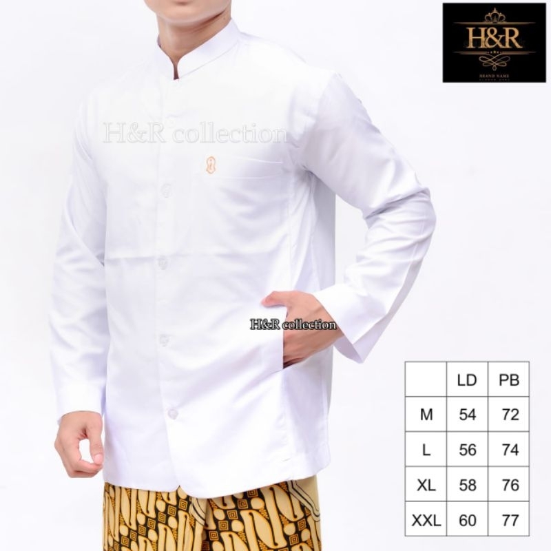 Baju Koko Semi jas Haibah Terompah Putih Model Ammu  Koko Habaib Lengan Panjang