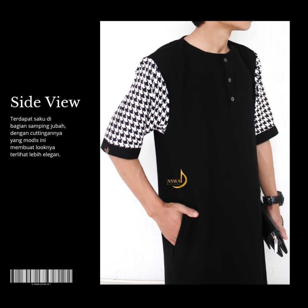 Jubah Gamis Pria Slimfit jubah Umair hitam jubah pria muslim gamis pria hitam premium