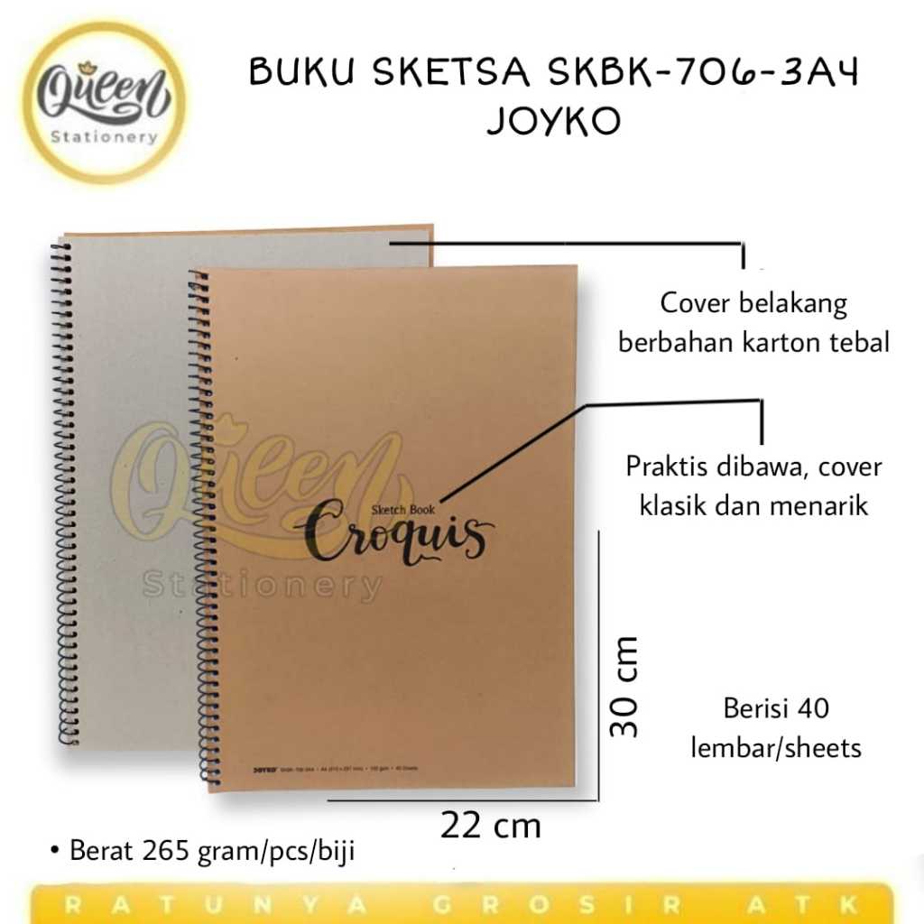 

1 PCS BUKU SKETSA SKBK-706-3A4 JOYKO / BUKU GAMBAR SKETCH BOOK