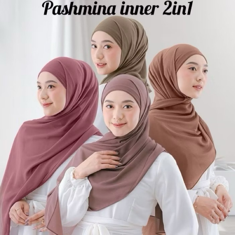 Hijab Pashmina Inner 2in1/pashmina instan/jilbab pasmina plus inner