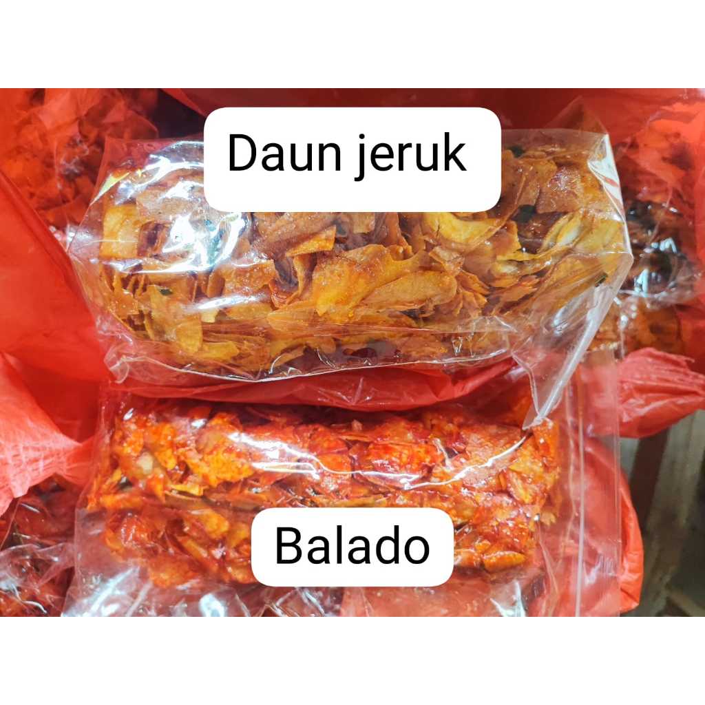 

Kripik sanjay NEW Keripik singkong balado Sanjai pedas / kripik daun jeruk 500 gram