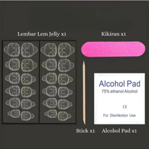 Nails Tools / set Tool kit / Nail Tools / Peralatan Kuku Palsu /Berisi 1pcs Lem +1 Kikir Kuku+1 Kapa
