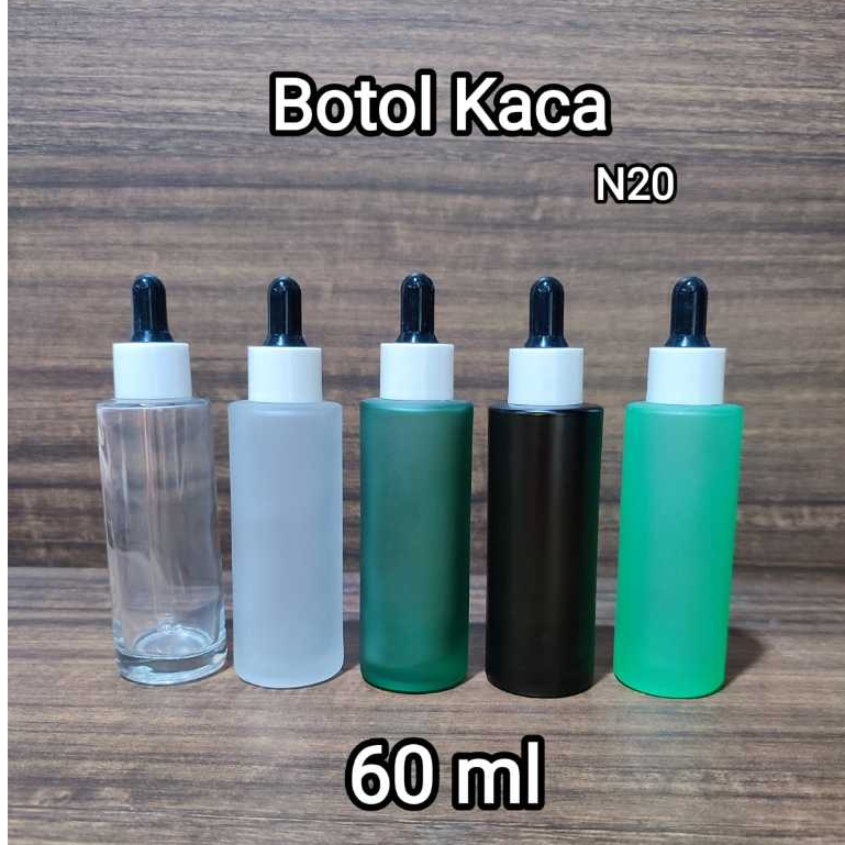 Botol Dropper Serum Pipet Kaca 60ml For Cosmetic Treatment Skincare Botol serum Botol Bening Doff  H