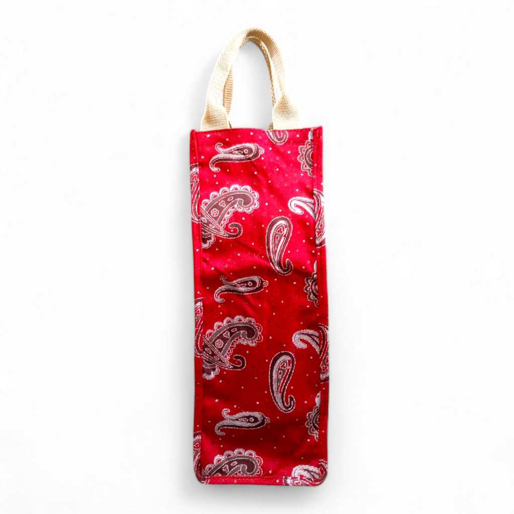 Tas Botol Tumblr 2 Liter Batik Merah Kanvas Size 12 x 12 x 32 cm Termurah