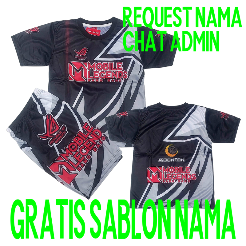 gratis sablon nama baju mobile legend terbaru/setelan baju anak laki mobile legend printing