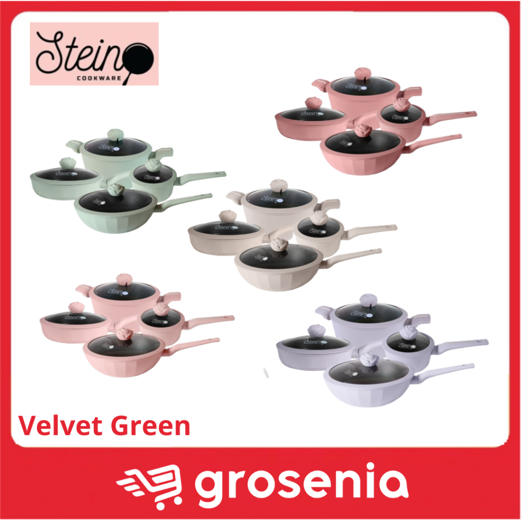 STEINCOOKWARE Glamour Rose Set 4 in 1 Panci Set Anti-Lengket Granite German