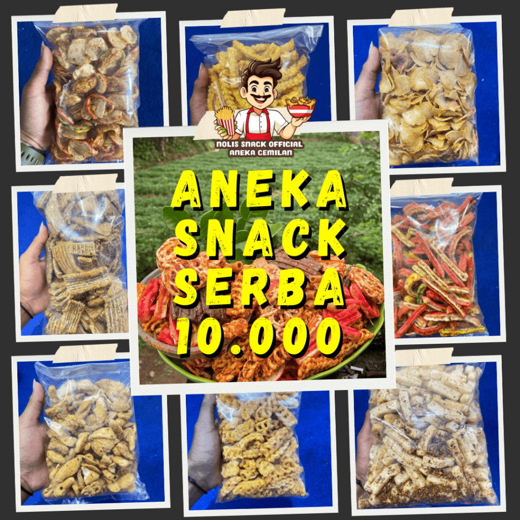 

[Terlengkap] Aneka Snack Serba 10RB Pedas Manis Gurih // Aneka Cemilan Viral Nolis Snack Official