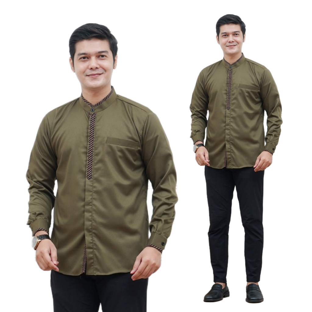 ABHA - Baju koko putih pria lengan panjang - Baju Muslim Motif "AFALA"