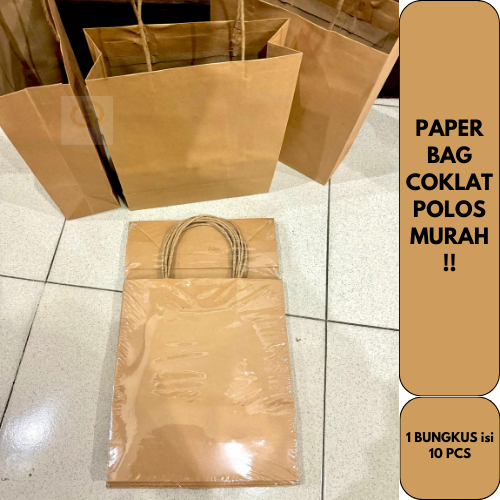 

PAPER BAG KECIL COKLAT MURAH (1 PACK x 10 PCS)