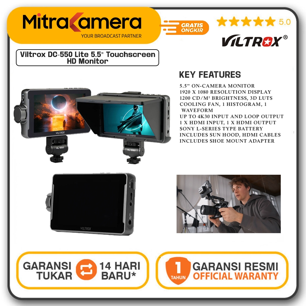 Monitor VILTROX DC-550 5.5'' Portable HD Camera Monitor
