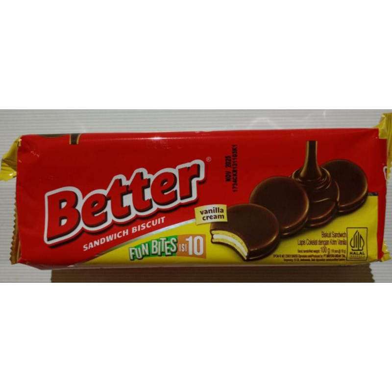 

(WH) BETTER Sandwich Fun Bites Biscuit Vanila Cream 100 Gram