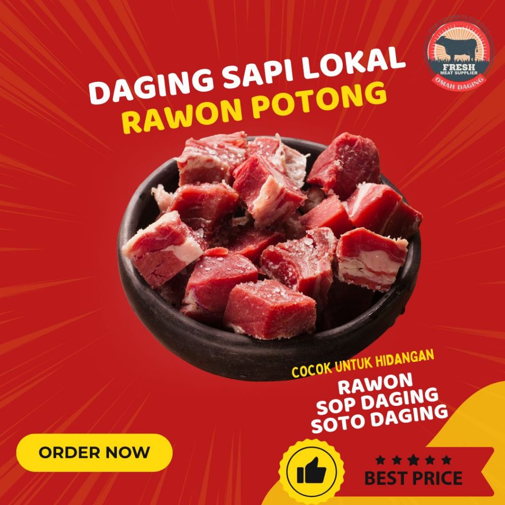 

Daging Rawonan potong Dadu Daging Rawon Daging Semur Sapi Lokal Halal