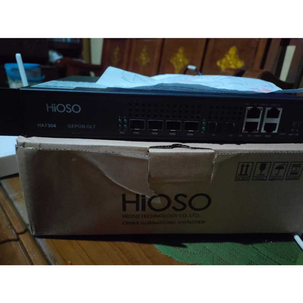 bekas-OLT HIOSO epon 4 port HA7304 Ac non SFP pembelian 4 oktober 2024