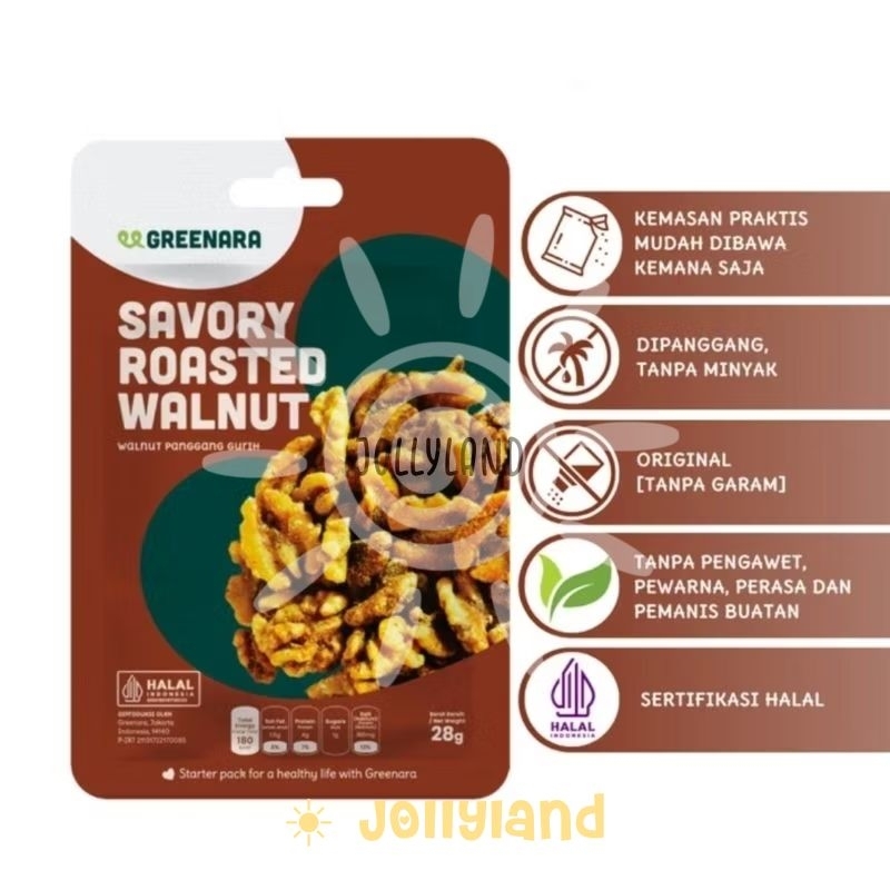 

Greenara Savory Roasted Walnut Kacang Panggang Gurih 28g