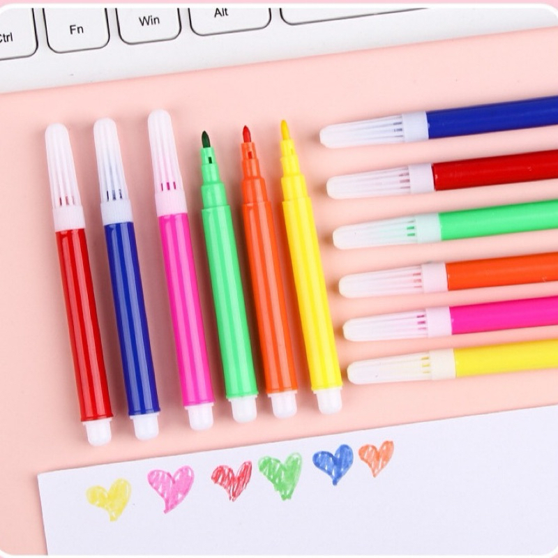 

[JESS.TOYS] Spidol Warna Mini Pulpen Cat Air 6 Warna Alat Seni Anak-anak Graffiti Lukisan Perlengkapan Sekolah dan spidol gambar tulis mini kecil travel 6pcs warna warni spidol mini