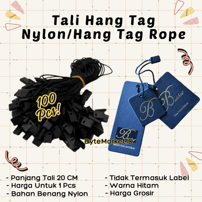 

1 Pcs Tali Hang Tag Nylon/Hang Tag Rope/Tali Label Pakaian