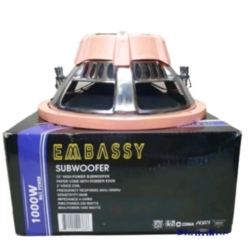 Speaker Subwoofer 12 inch Embassy Double Coil 1000 Watt Original