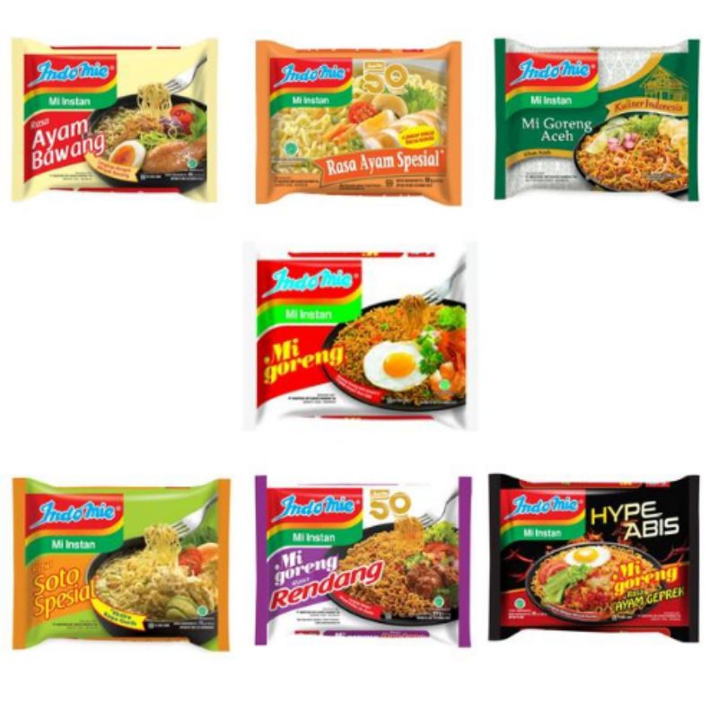 

mie instan Indomie spesial geprek rendang