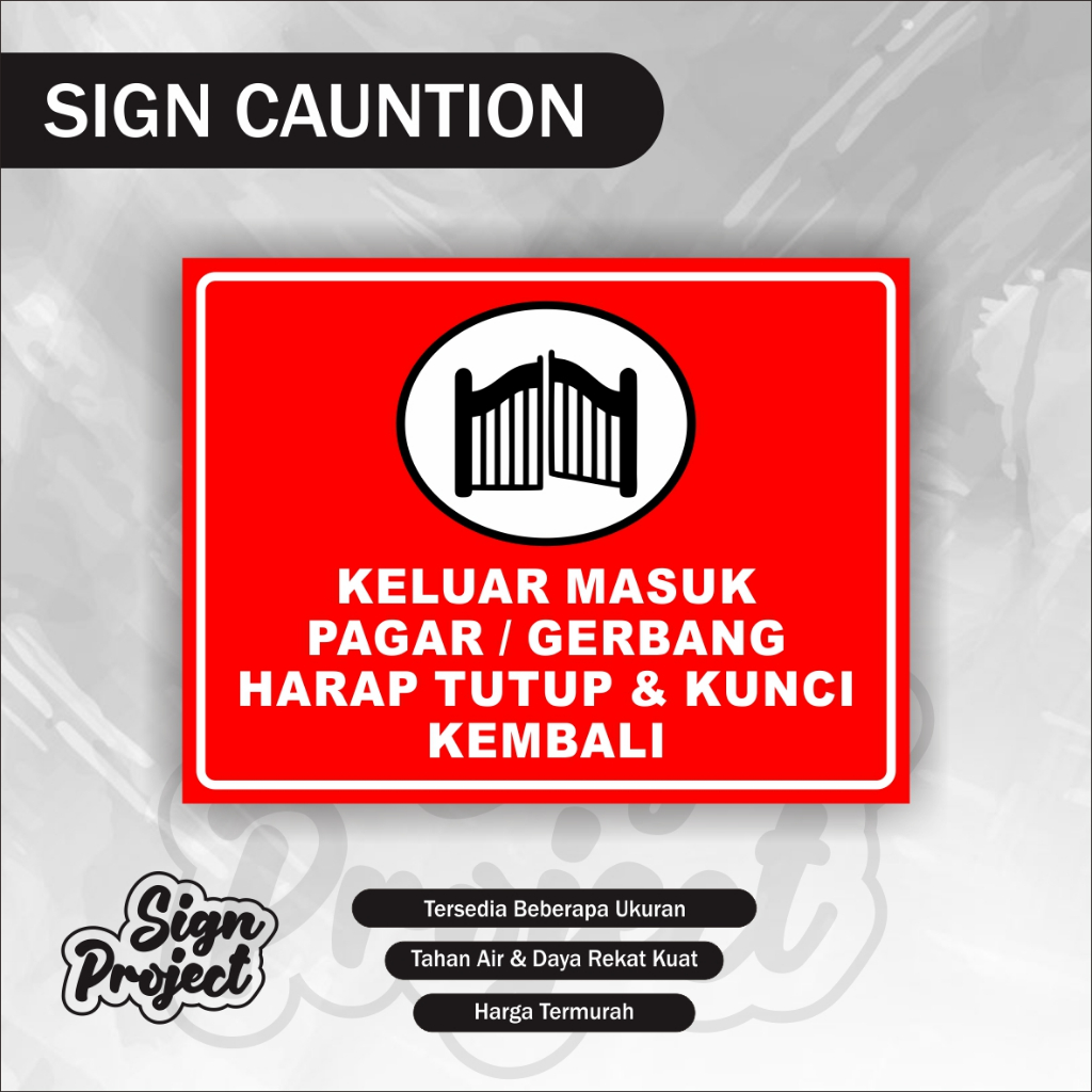 

tiker Keluar Masuk pagar tutup kembali / Stiker keluar masuk pagar kunci kembali / Stiker Pagar tutup kembali / Stiker Gerbang Kunci kembali Tutup Gerbang kembali Anak Kost Anak Rumah Sekolah Perusahaan